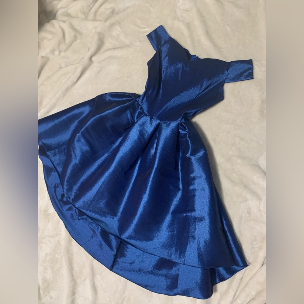 Blue satin dress